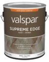 Valspar Supreme Edge Exterior Clear Finish (1 Gal, Semi-Gloss). Durable 100% acrylic topcoat provides UV and weather protection for exterior wood or painted surfaces.